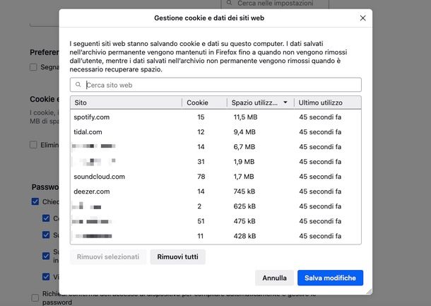 Come cancellare cache e cookies Firefox desktop