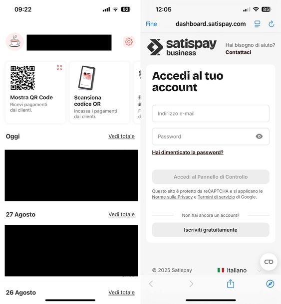 Cambiare IBAN su Satispay Business iOS