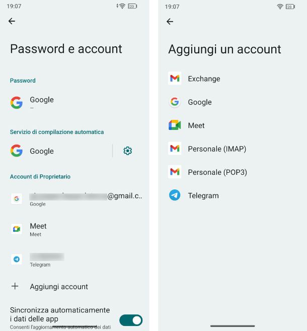 Come aggiungere un nuovo account Google ad Android