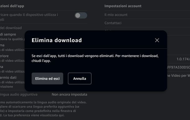 Cambiare account Amazon Prime Video Windows
