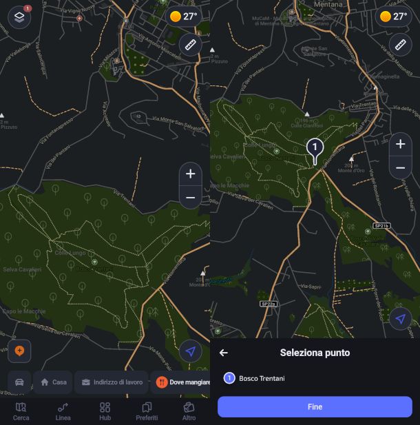 schermate app Maps.me