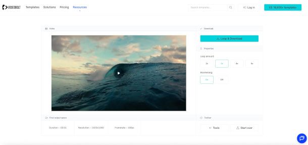 schermata Web app Videobolt