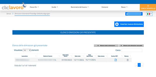Come revocare dimissioni online