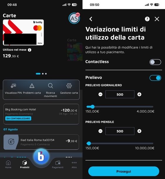 Disabilitare contactless buddy UniCredit