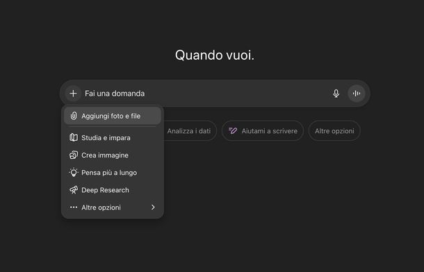 Caricare foto su ChatGPT Web