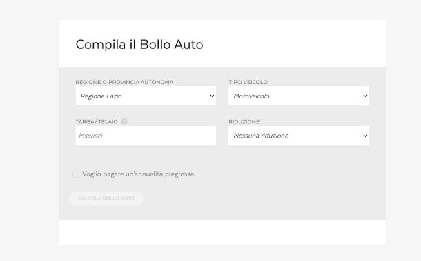 pagamento bollo moto