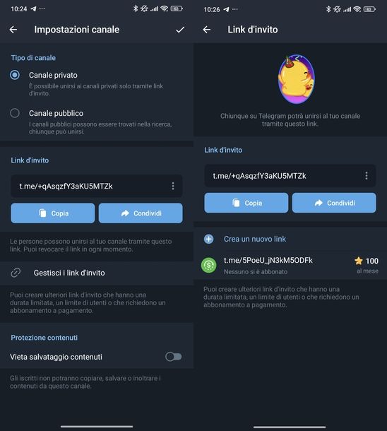 Creare canale Telegram a pagamento Android