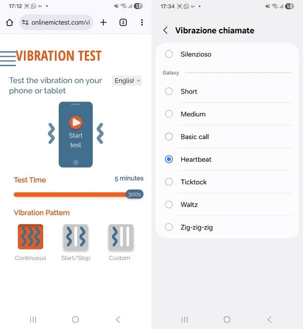 Vibrazione continua Android