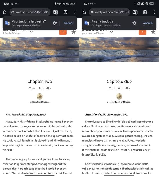 Tradurre storie su wattpad Google Chrome Android