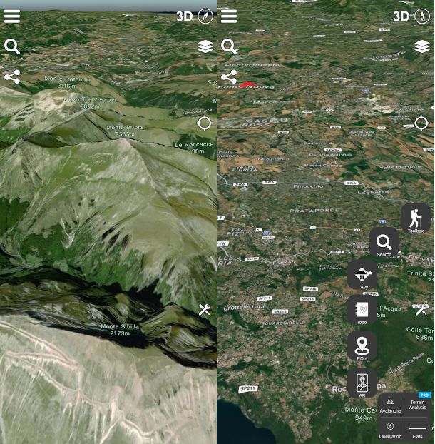 schermate app Relief Maps