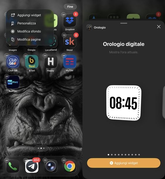Cambiare colore ora iPhone widget