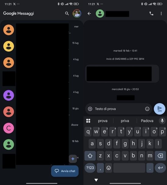 Rispondere SMS Messaggi Google Android