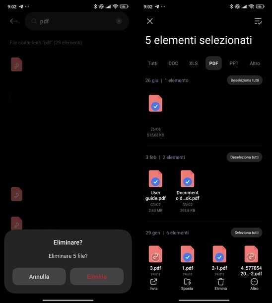 Cancellare PDF Xiaomi
