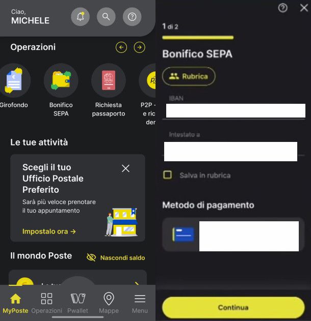 Bonifico Postepay