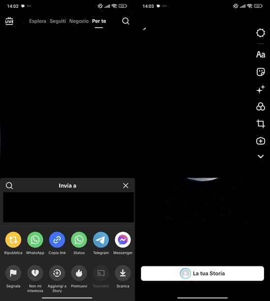 Ripostare un post TikTok Android