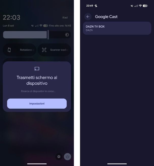 Come trasmettere schermo Android su TV
