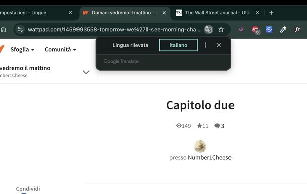 Tradurre storie su wattpad Google Chrome PC