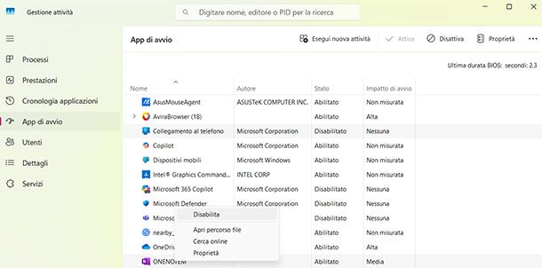 App di avvio
