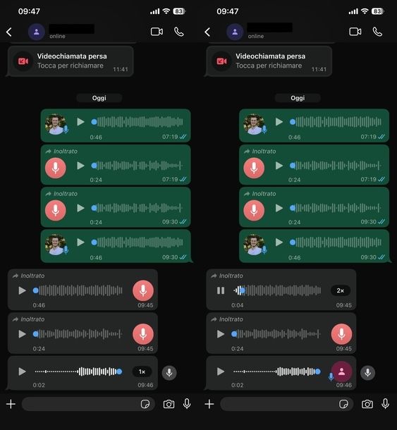 Velocizzare audio WhatsApp iPhone