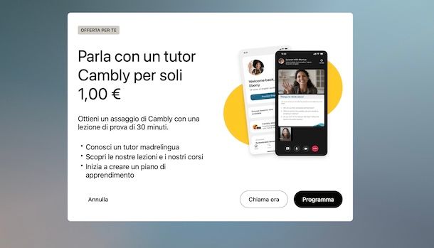 Lezione di prova su Cambly