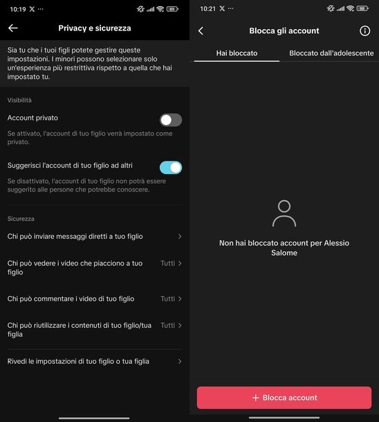 Bloccare TikTok figli