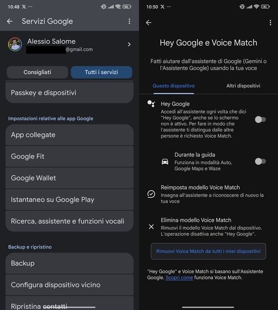 Disattivare microfono Assistente Google Android