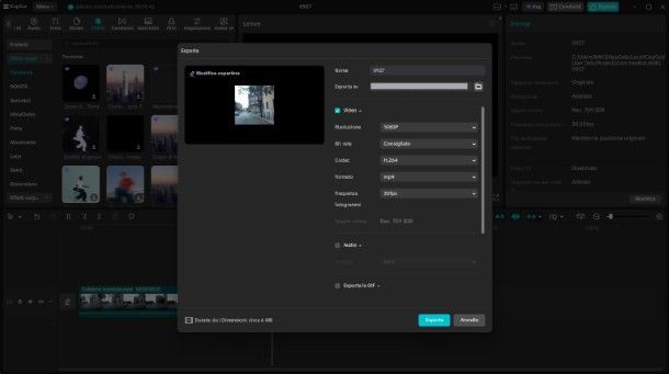 Esportazione CapCut desktop