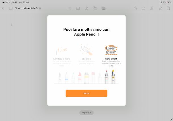 Come funziona Apple Pencil su Pages
