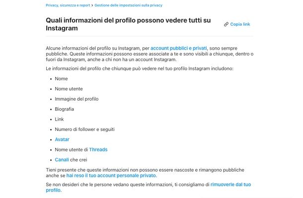 foto profilo Instagram sempre visibile
