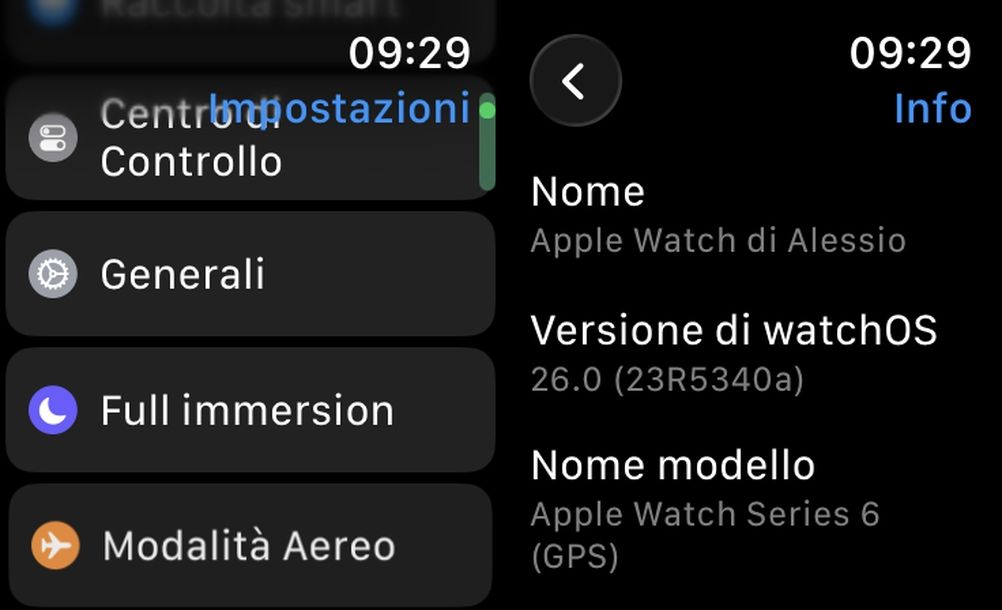 Informazioni Apple Watch