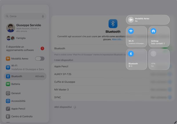 Come attivare Bluetooth su iPad