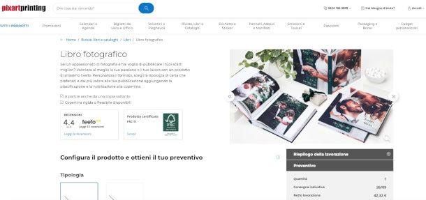 pagina sito Pixartprinting
