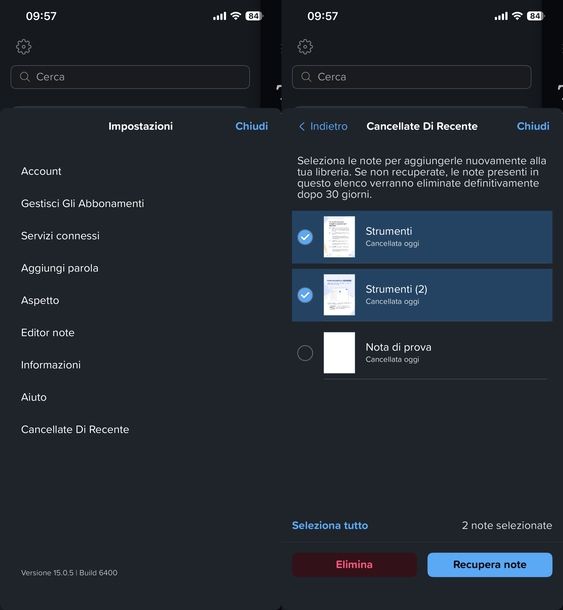 Recuperare note cancellate Notability iOS