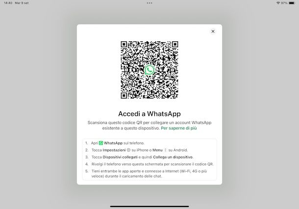 WhatsApp su iPad