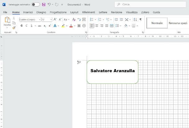 esempio di etichetta per citofoni Word