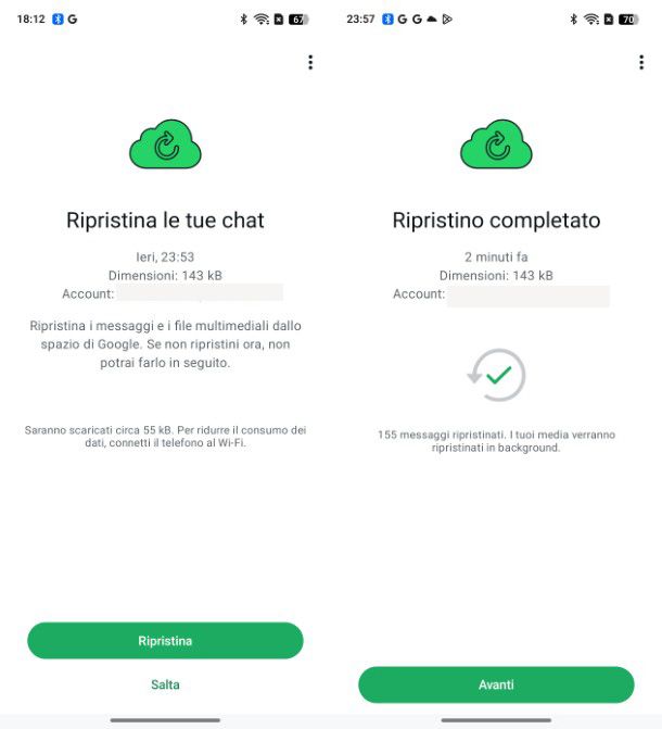 Ripristino WhatsApp