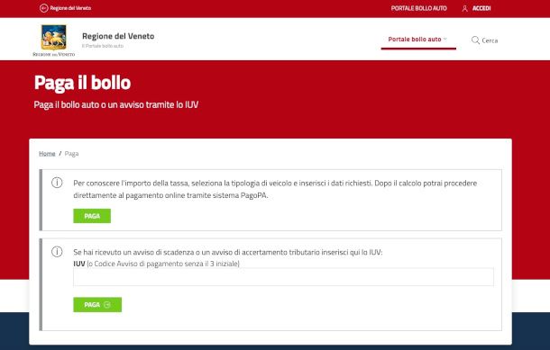portale bollo auto regione veneto