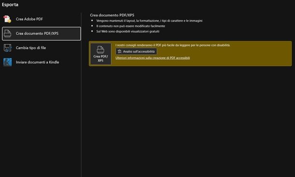 Crea PDF da Word Windows