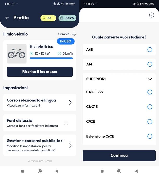 App per patente di guida A/B, AM, C