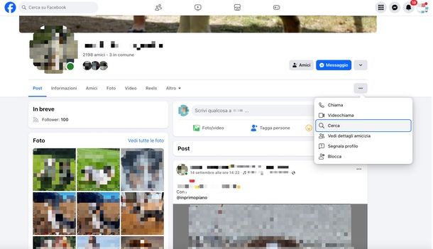 cercare post vecchi su Facebook di una persona da PC