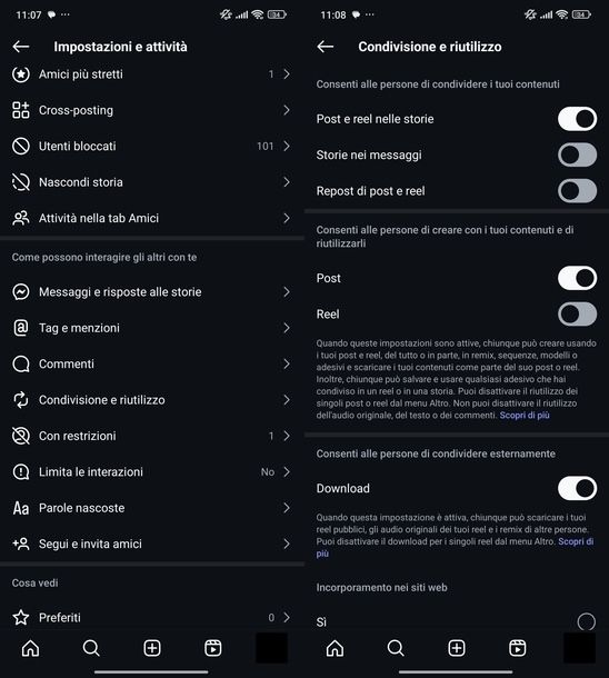 Ripostare post Instagram Android