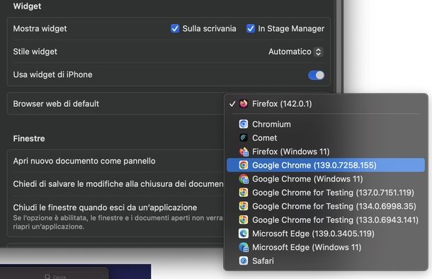 Tornare Google Chrome macOS