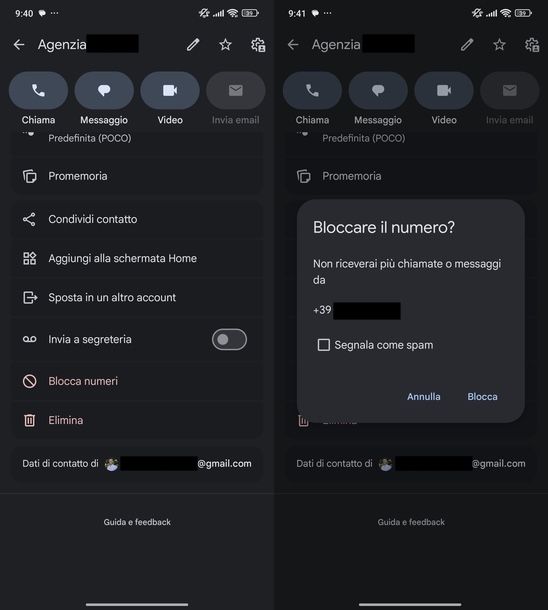 Bloccare numeri indesiderati Android