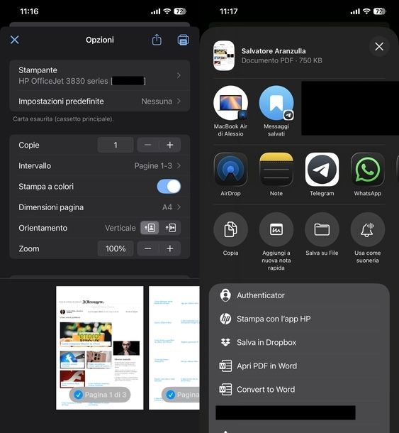 Stampante virtuale iOS