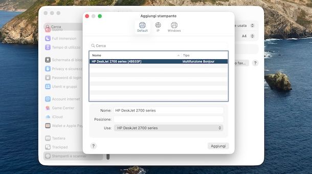 Collegare stampante HP su Mac