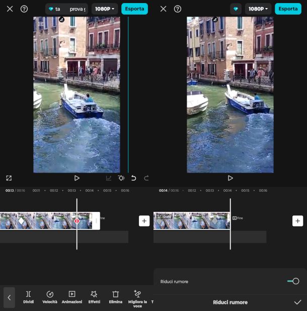 schermate app CapCut