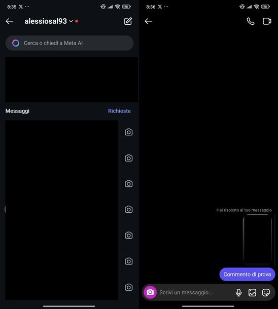 Vedere miei commenti Storie Instagram Android