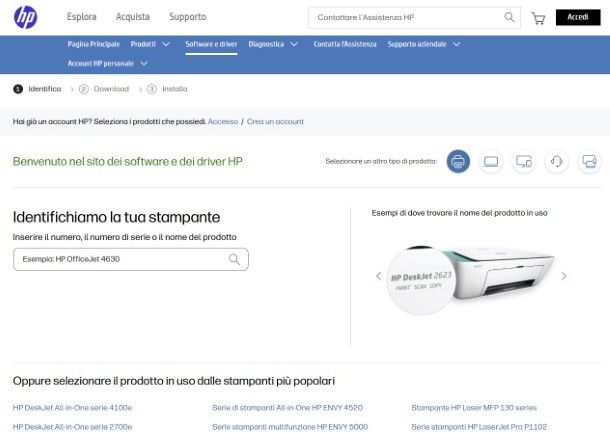 Sito driver HP