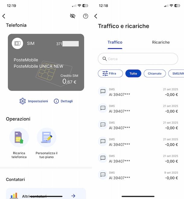 App per vedere credito residuo PosteMobile
