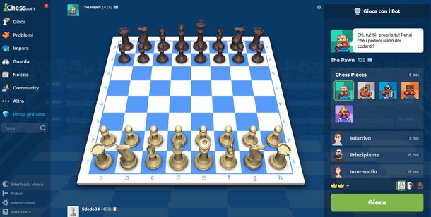 Gioco scacchi gratis